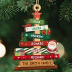Christmas ornament with custom 'The Smith Family' names on a tree