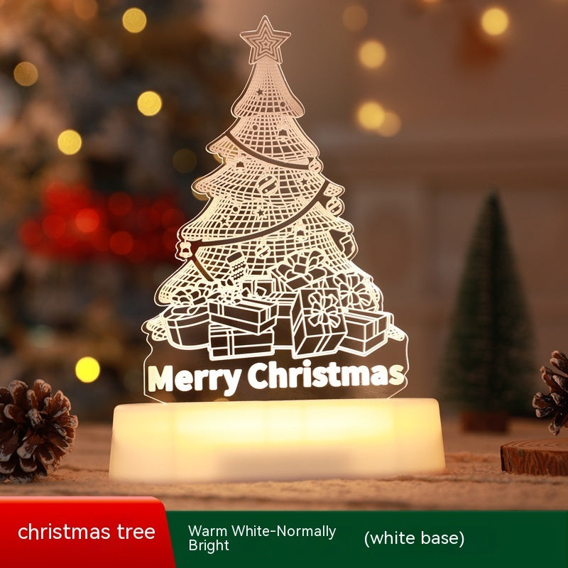 3D Acrylic LED Night Light Ornament for Christmas Decoration