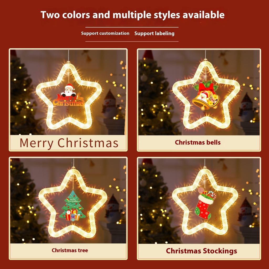 Christmas LED Star Pendant Window Door Lights