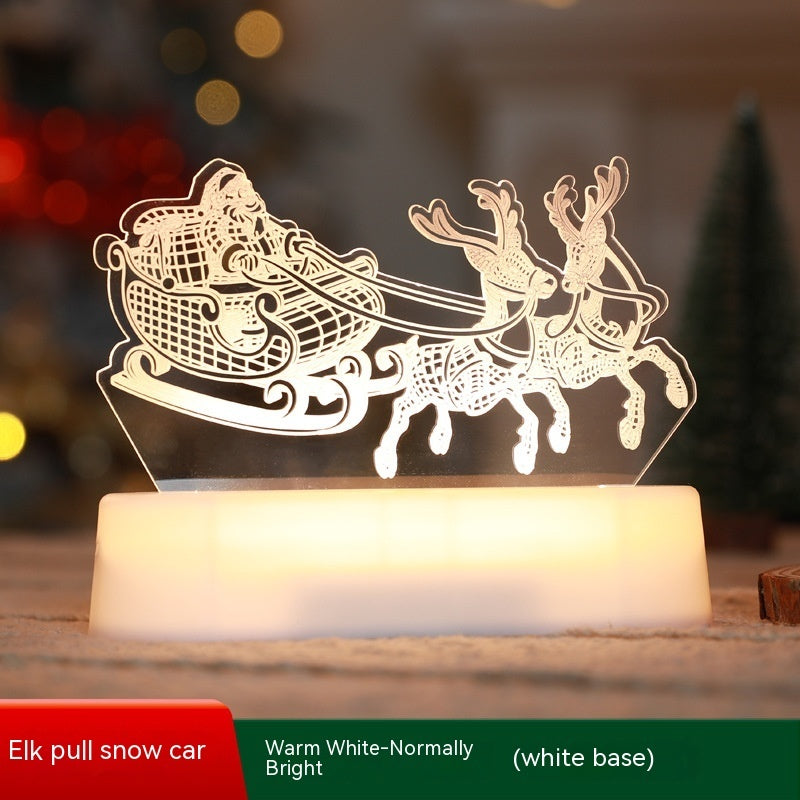 3D Acrylic LED Night Light Ornament for Christmas Decoration