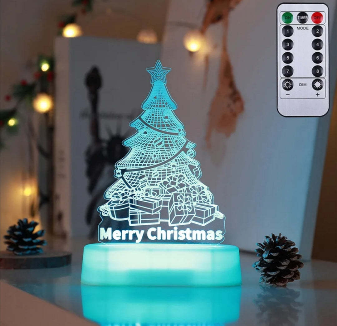 3D Acrylic LED Night Light Ornament for Christmas Decoration