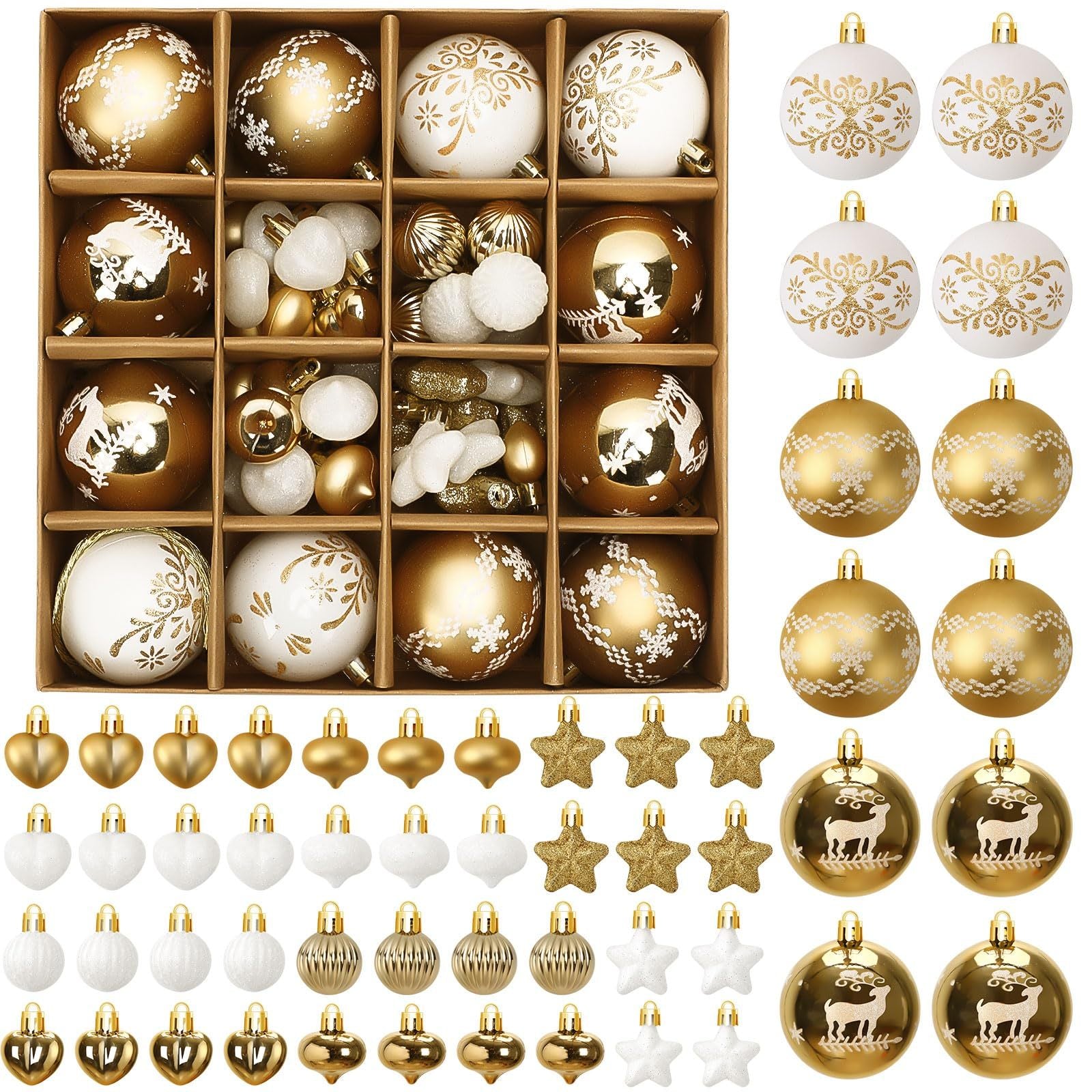 Christmas Ball Decorations Nordic 52PCS Christmas Tree