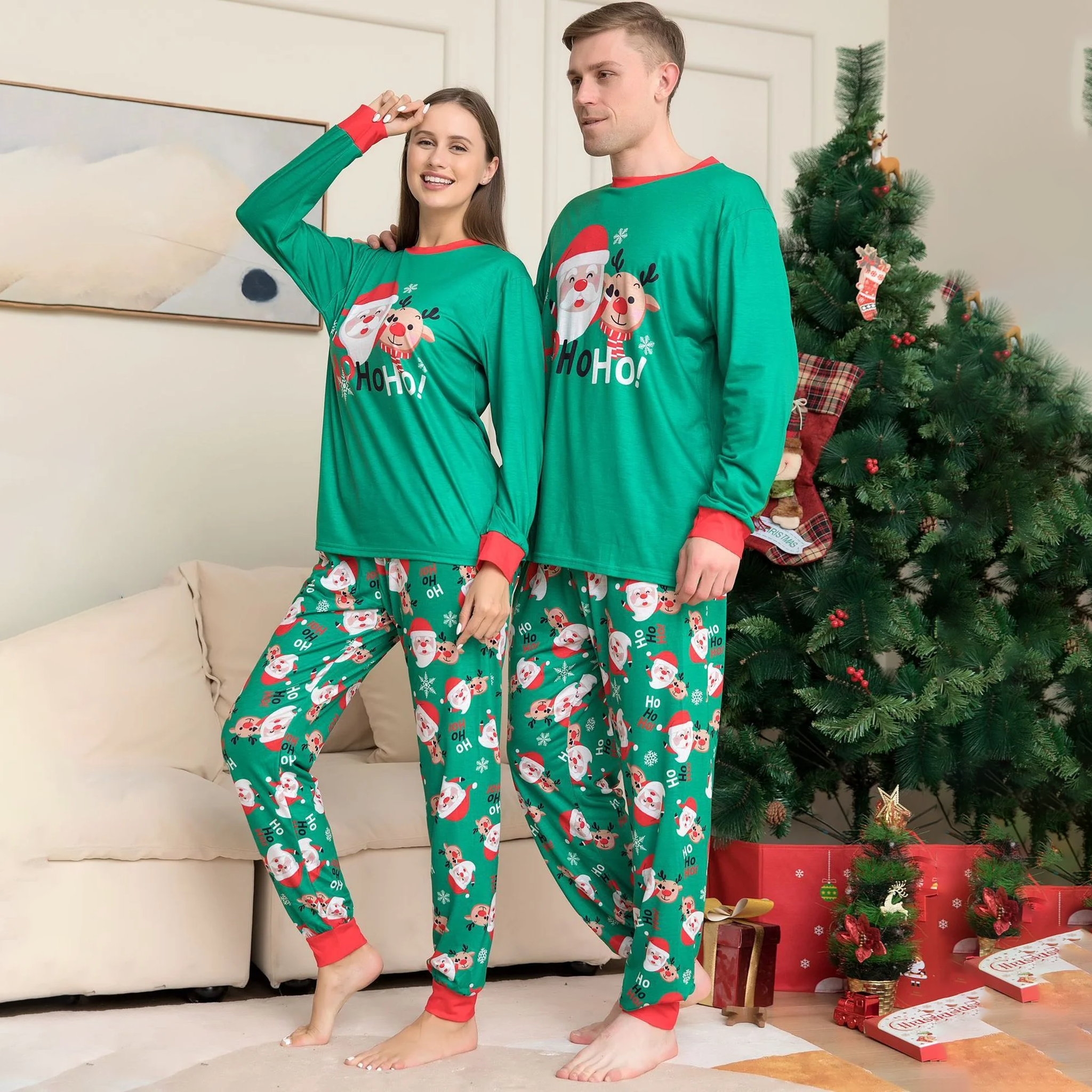 Christmas Pajamas Santa Claus Printed