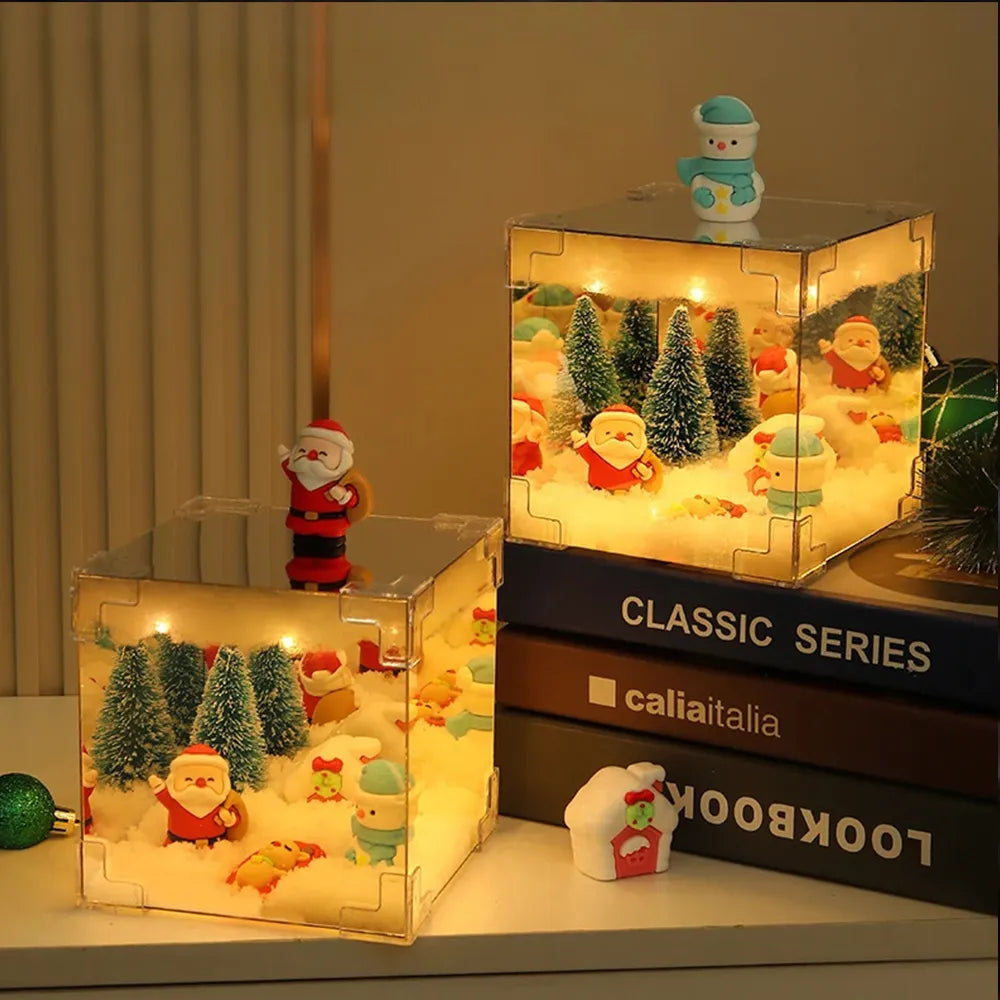 Christmas DIY LED Mirror Cube Lamp Creates 3D Light Effect
