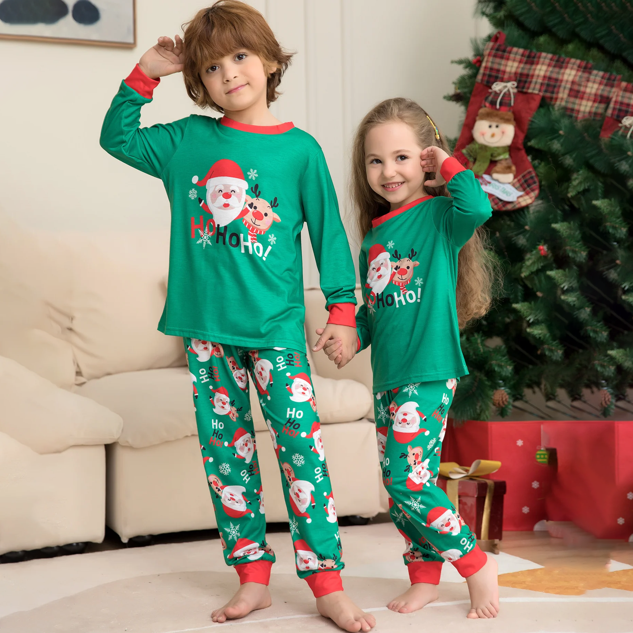 Christmas Pajamas Santa Claus Printed