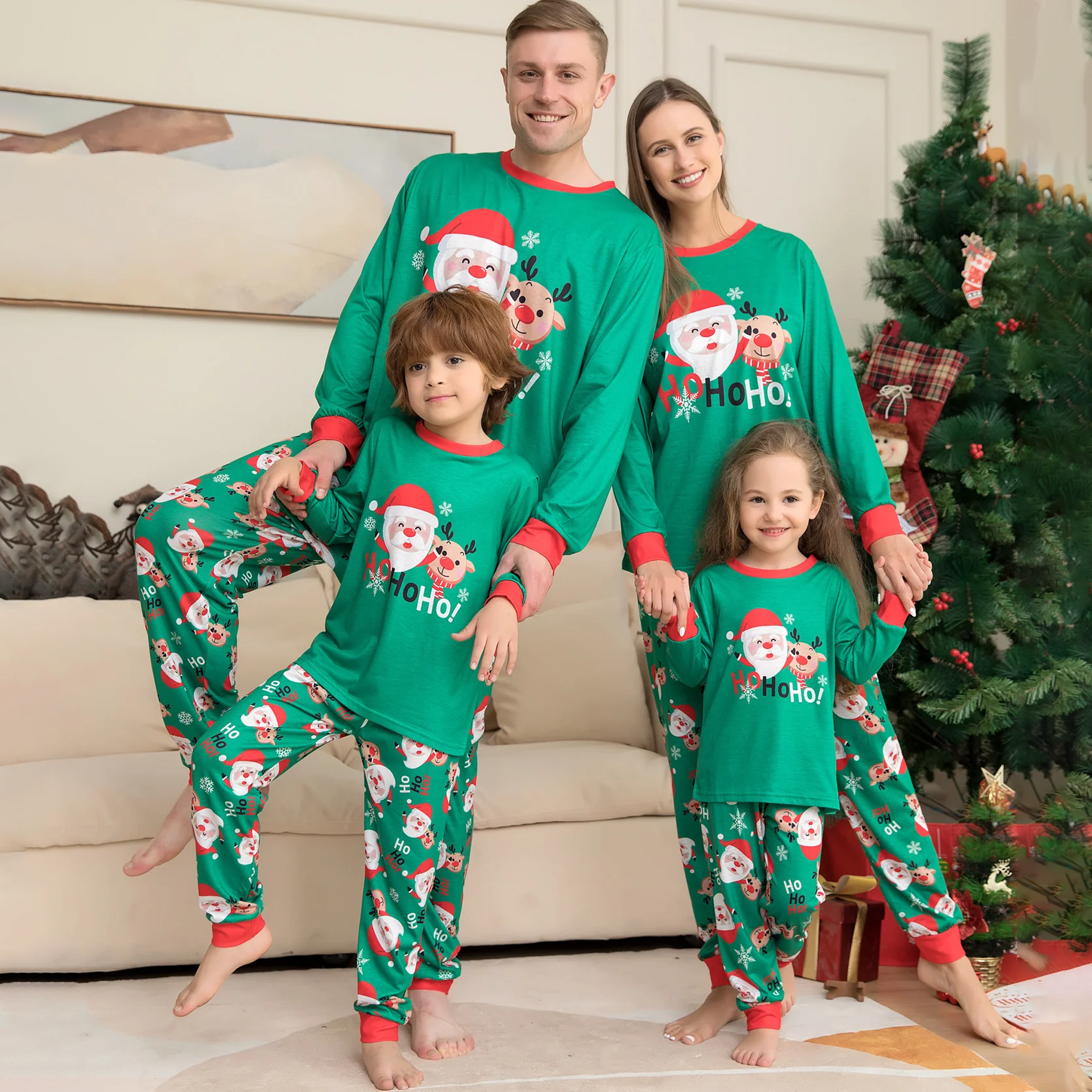 Christmas Pajamas Santa Claus Printed