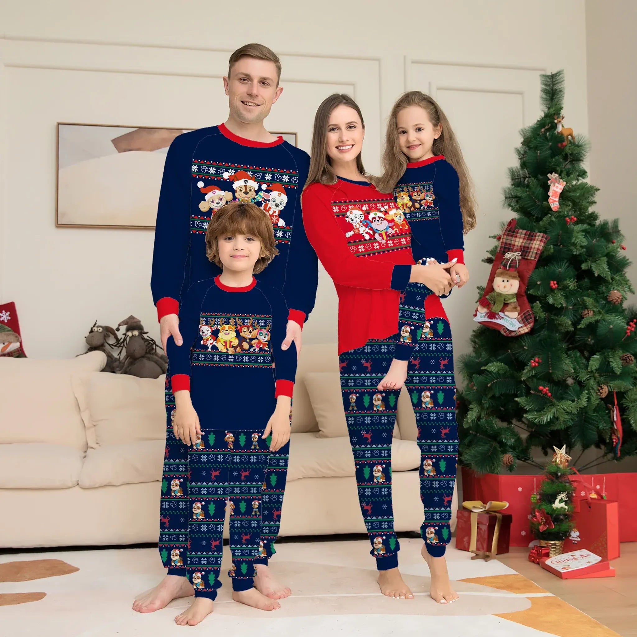 Family Christmas Deer Pajamas Plaid Clothes
