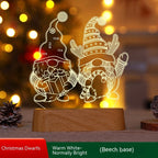 3D Acrylic LED Night Light Ornament for Christmas Decoration