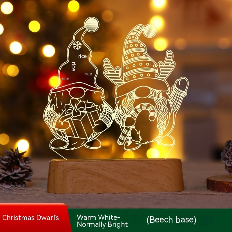 3D Acrylic LED Night Light Ornament for Christmas Decoration