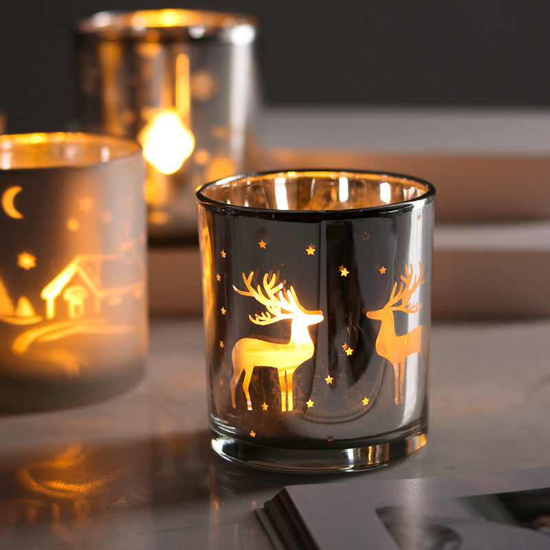 Christmas Decoration Glass Empty Cup Candle Holder