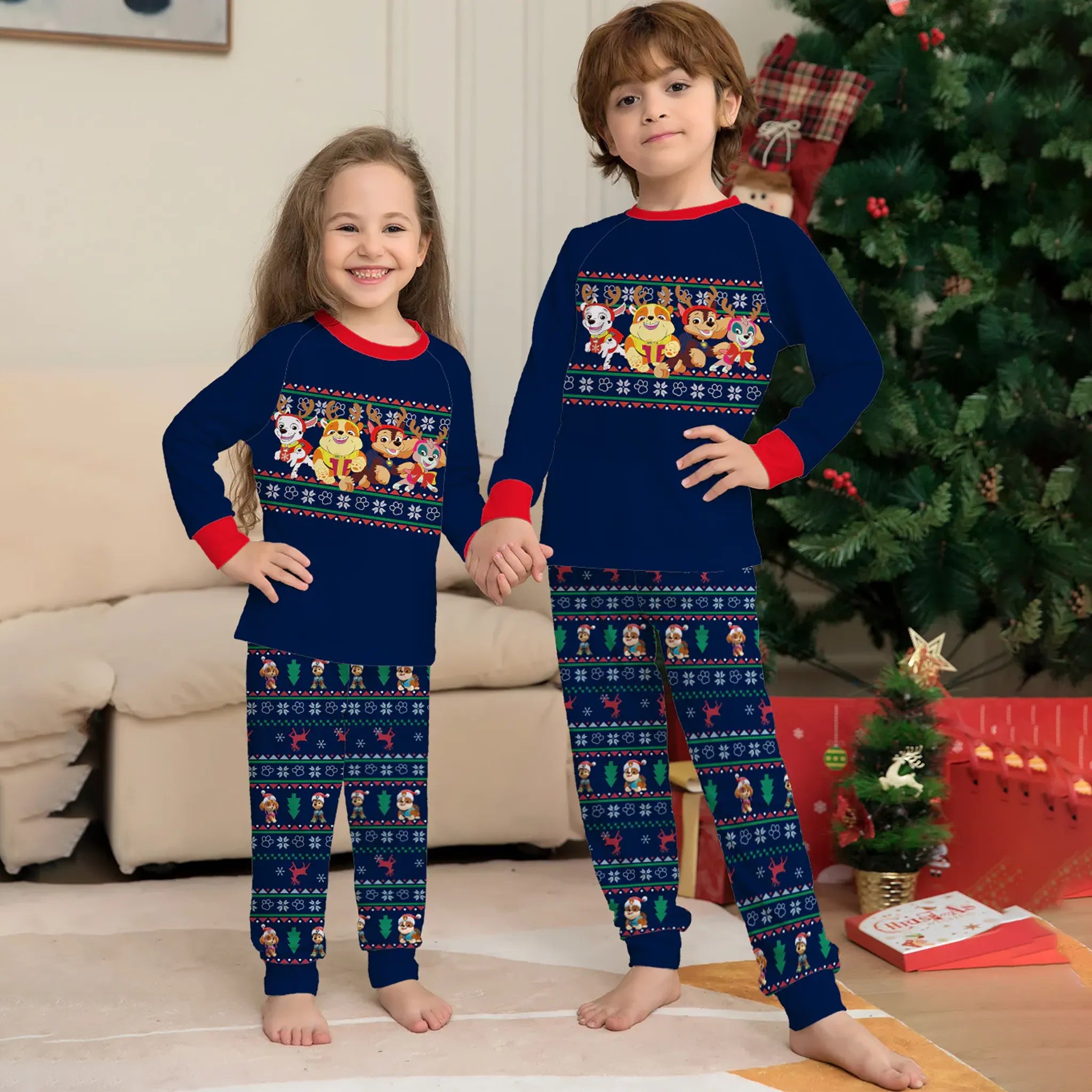 Family Christmas Deer Pajamas Plaid Clothes