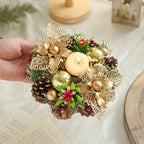 Christmas Candle Metals Candlestick Wreath Artificial Pinball