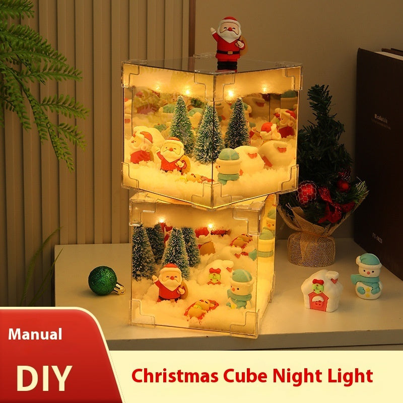 Christmas DIY LED Mirror Cube Lamp Creates 3D Light Effect