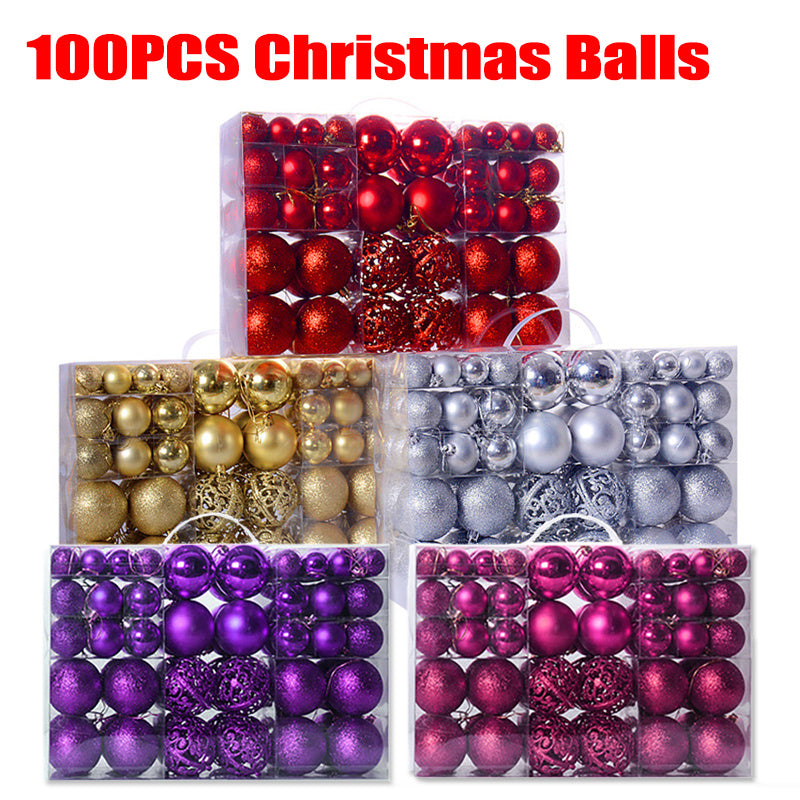 100PCS Ball-Shaped Christmas Ornaments
