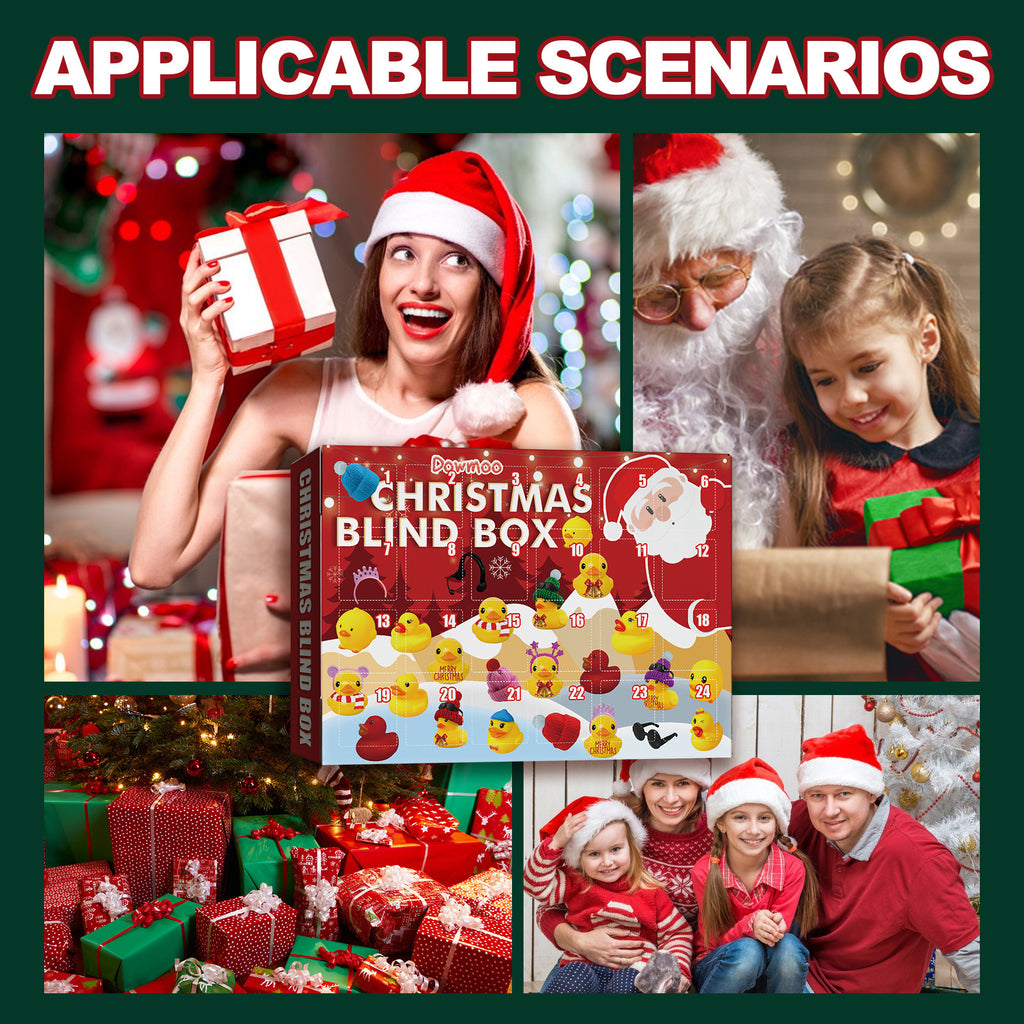 24 Days Countdown Christmas Advent Calendar Set Funny Ducks Bath Toy