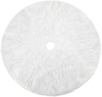 White Christmas Tree Skirt Plush Faux Fur Xmas Tree