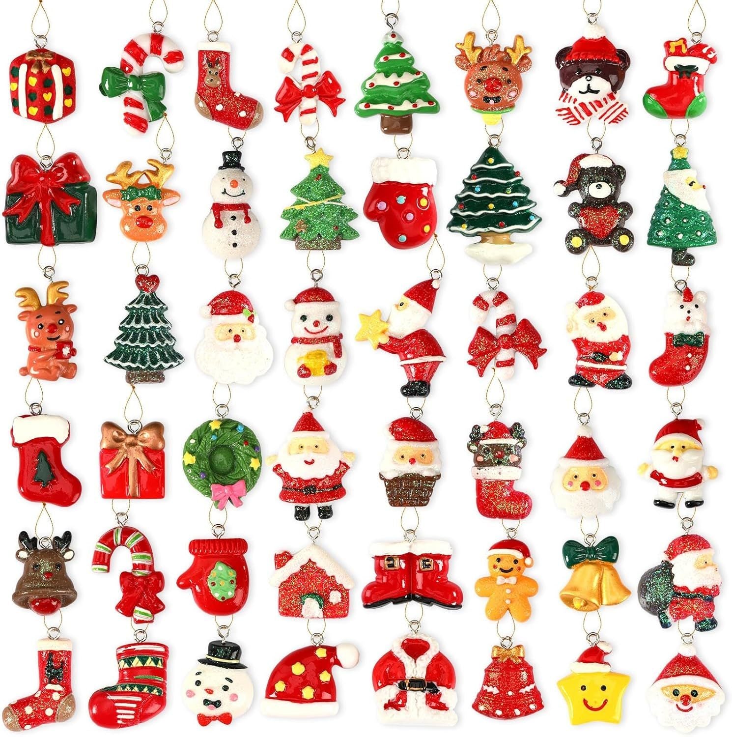 36PCS Mini Resin Christmas Ornaments Tiny Christmas