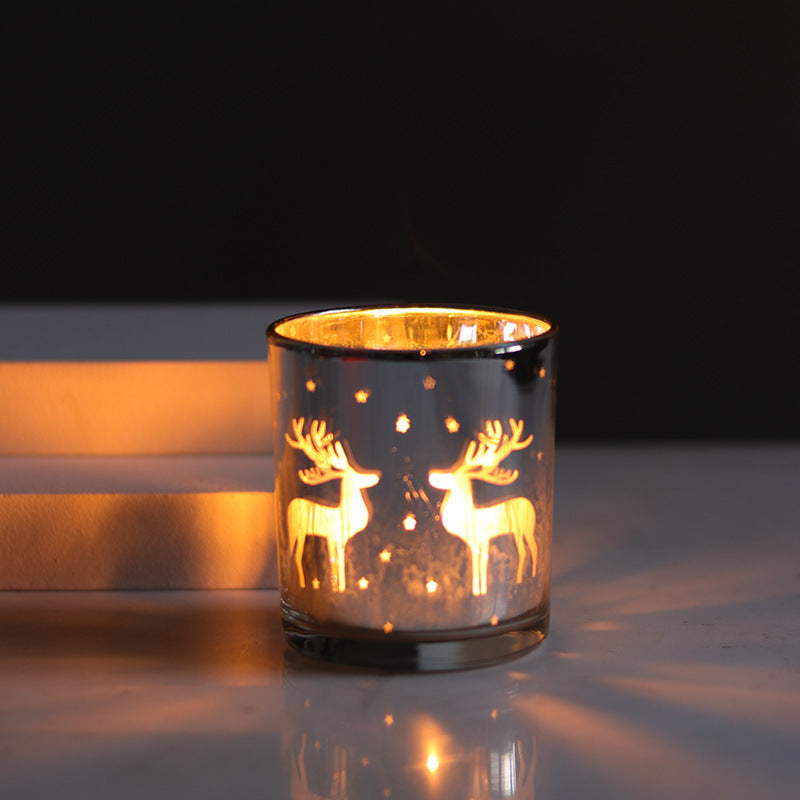 Christmas Decoration Glass Empty Cup Candle Holder