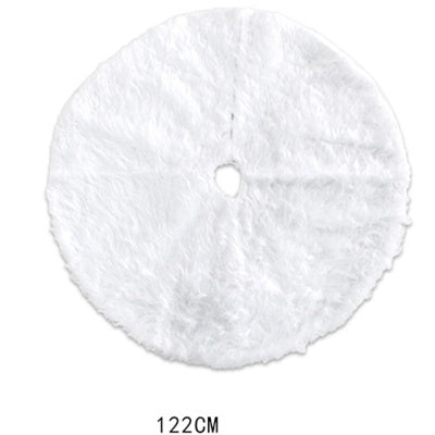 Christmas Plush Tree Skirt - White Elegant Holiday Decor