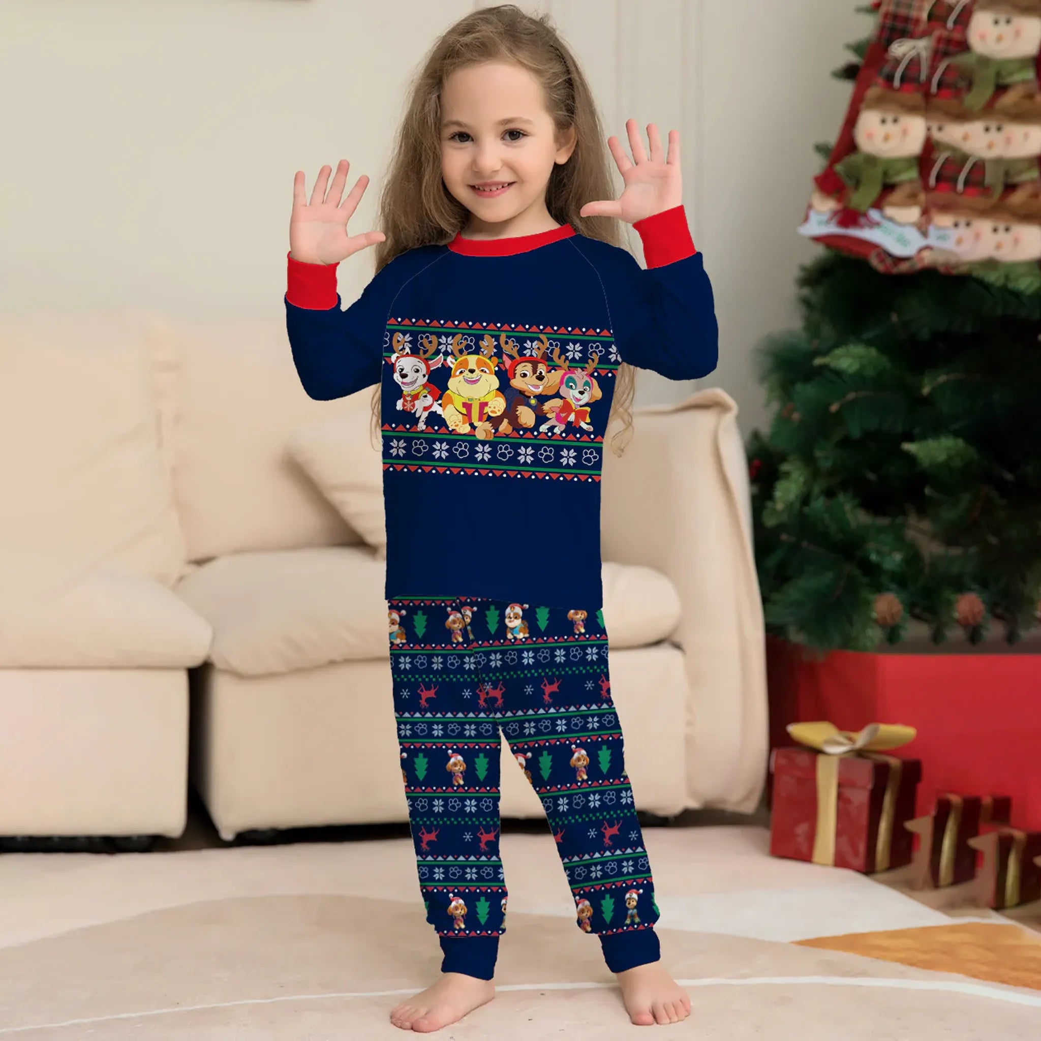 Family Christmas Deer Pajamas Plaid Clothes