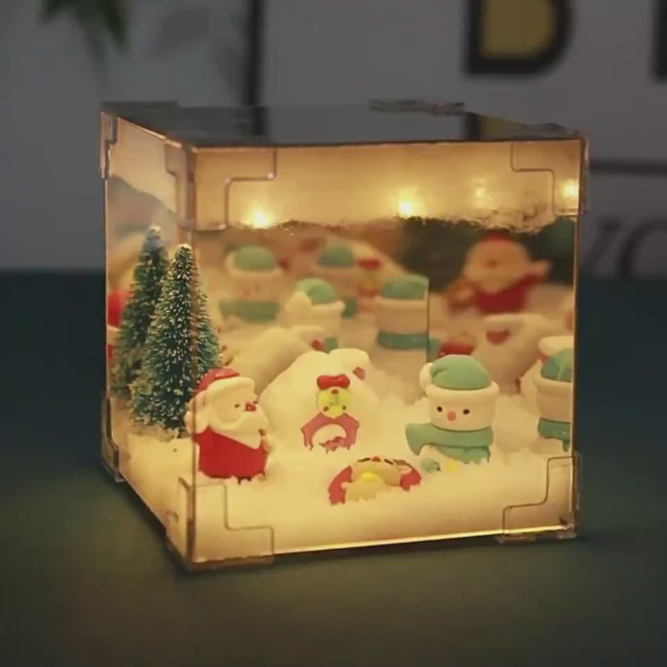 Christmas DIY LED Mirror Cube Lamp Creates 3D Light Effect