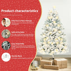 Pre-lit PVC Artificial Snow Christmas Tree