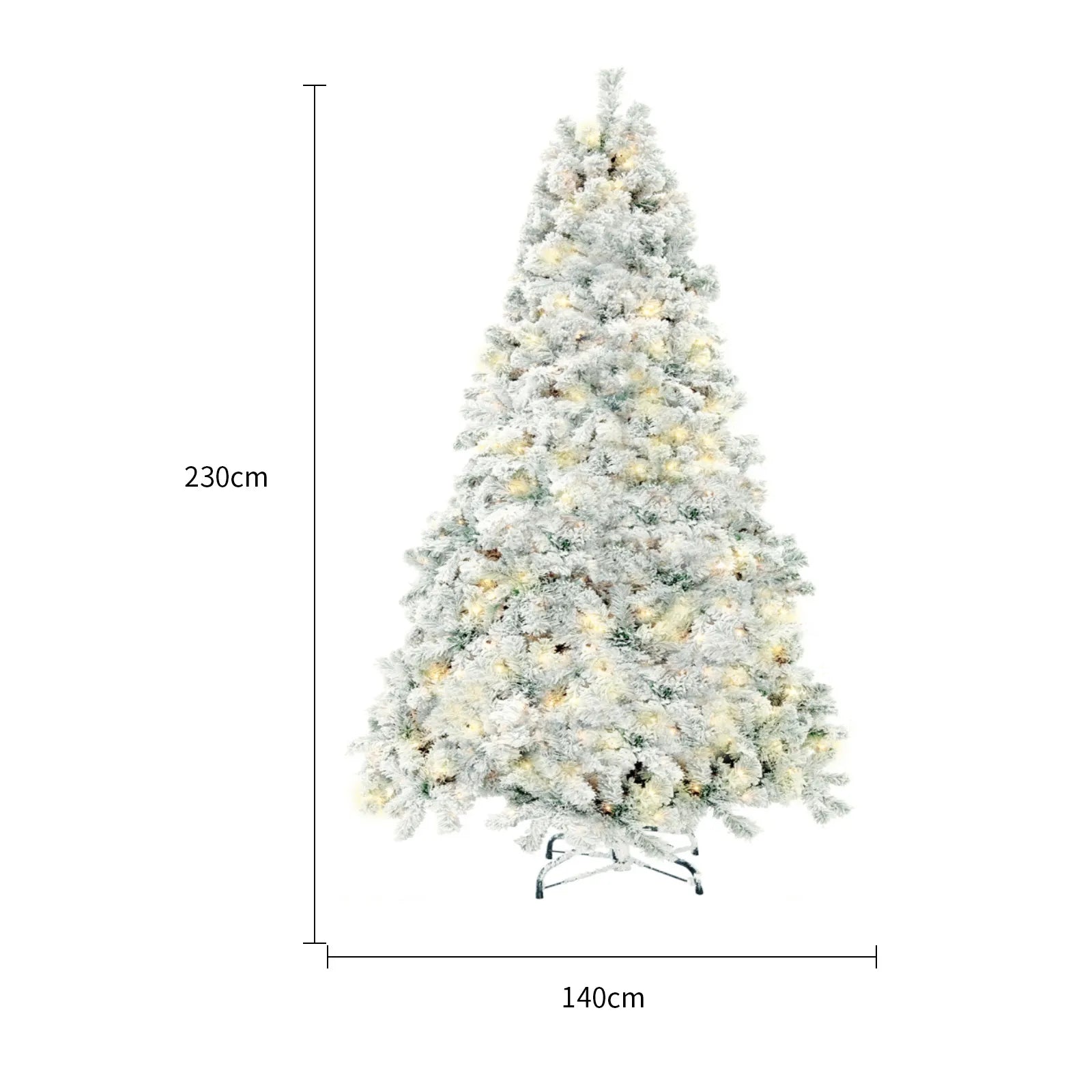 Pre-lit PVC Artificial Snow Christmas Tree