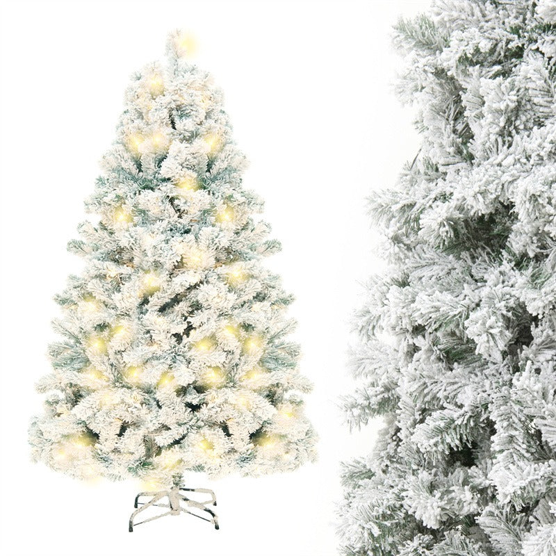 Pre-lit PVC Artificial Snow Christmas Tree